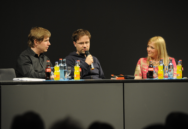 Kehlmann und Wendrich im Gespräch mit Anja Ohmer. Foto: Karin Hiller